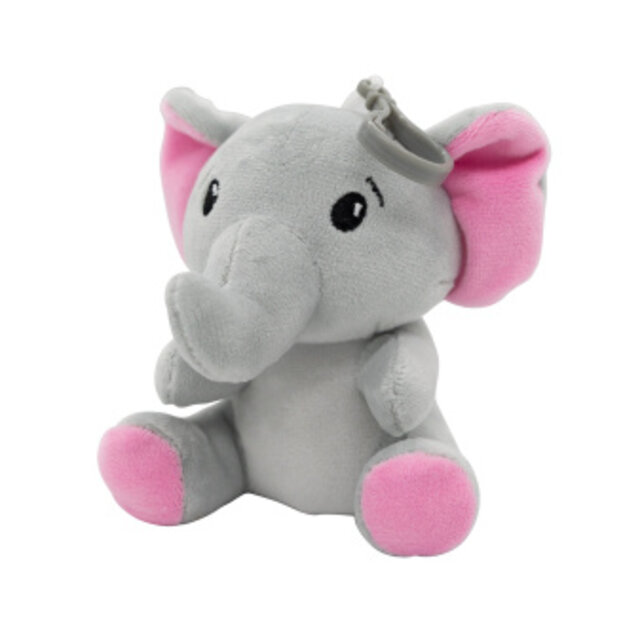 Pluche olifant ballongewicht roze 2-in-1 – 11 cm – voor 20 ballonnen