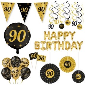 Classy Party 90 jaar verjaardag versiering pakket XL