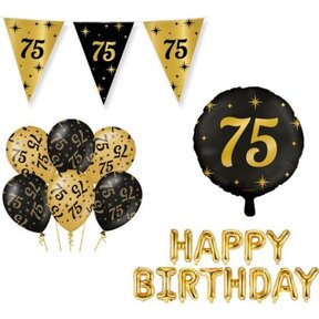 Classy Party 75 jaar verjaardag versiering pakket M
