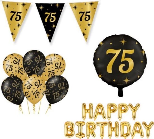 Classy Party 75 jaar verjaardag versiering pakket M