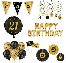 Classy Party 21 jaar verjaardag versiering pakket XL
