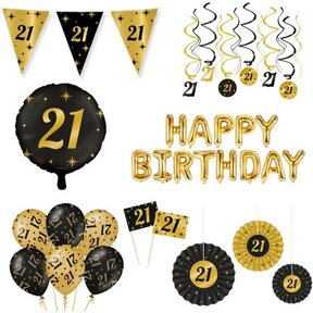 Classy Party 21 jaar verjaardag versiering pakket XL