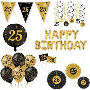 Classy Party 25 jaar verjaardag versiering pakket XL