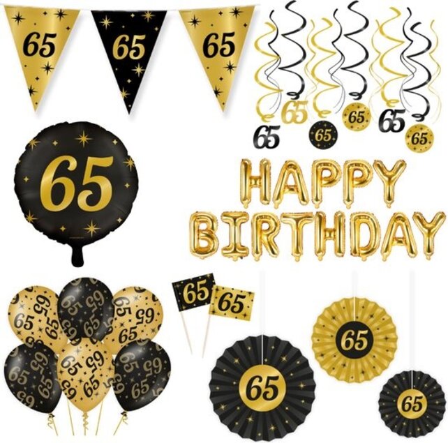 Classy Party 65 jaar verjaardag versiering pakket XL