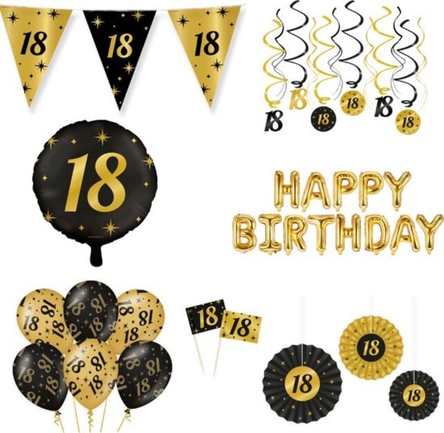 Classy Party 18 jaar verjaardag versiering pakket XL