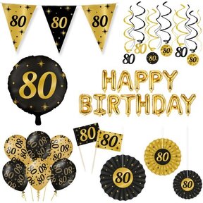 Classy Party 80 jaar verjaardag versiering pakket XL