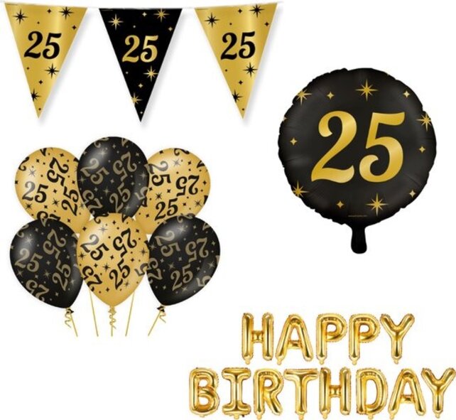 Classy Party 25 jaar verjaardag versiering pakket M