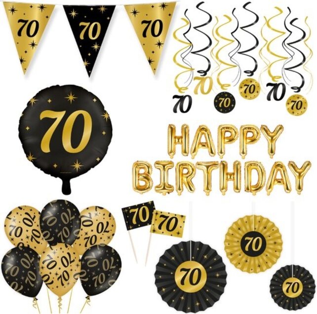 Classy Party 70 jaar verjaardag versiering pakket XL