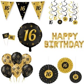 Classy Party 16 jaar verjaardag versiering pakket XL