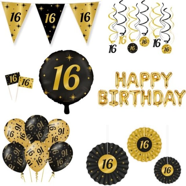 Classy Party 16 jaar verjaardag versiering pakket XL