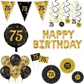 Classy Party 75 jaar verjaardag versiering pakket XL