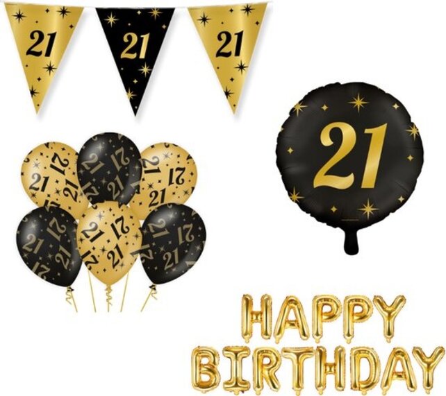 Classy Party 21 jaar verjaardag versiering pakket M