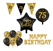 Classy Party 75 jaar verjaardag versiering pakket M2