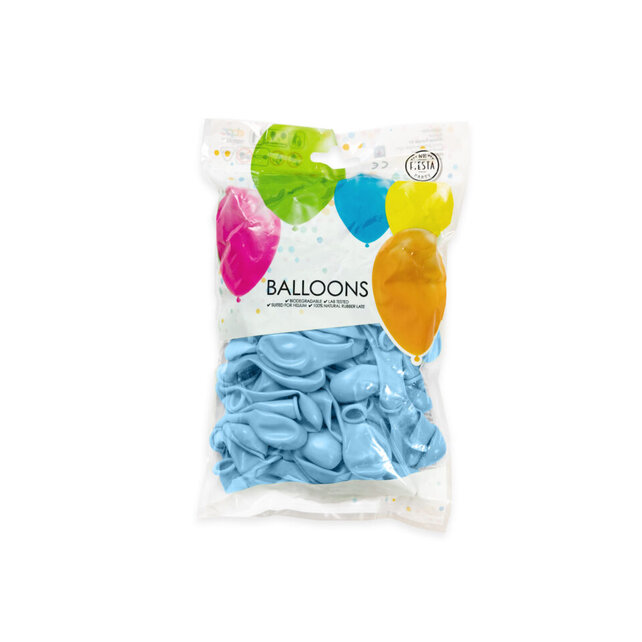Parel Lichtblauwe Ballonnen 13 cm – 100 stuks – Zachte Glans