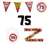 75 jaar verjaardag versiering pakket verkeersbord