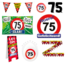 Feest-vieren 75 jaar verjaardag versiering pakket verkeersbord XL Feest-vieren 75 jaar verjaardag versiering pakket verkeersbord XL