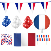 Frankrijk feestpakket XL2 – vlag, ballonnen, confetti & prikkers