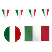 Italië versiering pakket S – vlaggenlijn 10m, gevelvlag en folieballon in Italiaanse stijl