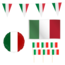 Feest-vieren Italië versiering pakket M – vlaggenlijn 10m, gevelvlag, folieballon & 50 cocktailprikkers Feest-vieren Italië versiering pakket M – vlaggenlijn 10m, gevelvlag, folieballon & 50 cocktailprikkers