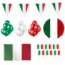 Feest-vieren Italië versiering pakket L – vlaggenlijn 10m, gevelvlag, folieballon, 50 prikkers & 10 groene, witte en rode ballonnen Feest-vieren Italië versiering pakket L – vlaggenlijn 10m, gevelvlag, folieballon, 50 prikkers & 10 groene, witte en rode ballonnen