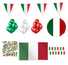 Italië feestpakket XL2 – vlaggen, ballonnen, prikkers & confetti
