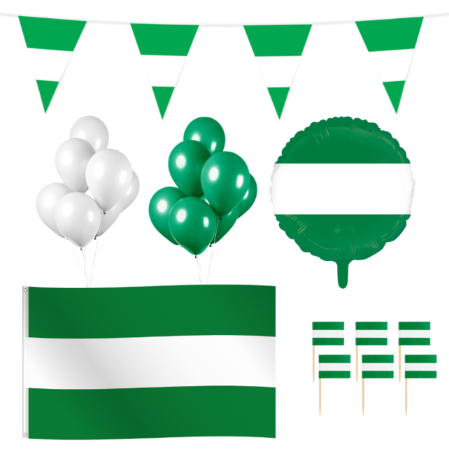 Rotterdam feestpakket L – vlag, ballon, prikkers & ballonnen