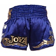 Joya Kickboks broekje "Pro Thai" 38 Blauw met goud/zilver