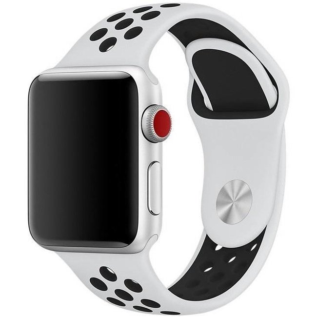 Apple Watch double sport bracelet - blanc noir