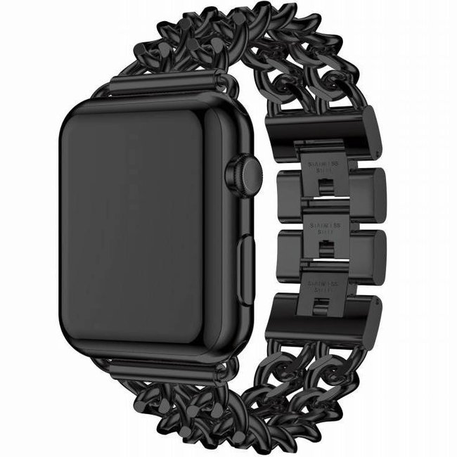 Apple Watch maillon de cow-boy en acier bracelet - noir