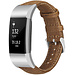 Marque 123watches Fitbit Charge 2 bracelet en cuir véritable - marron clair