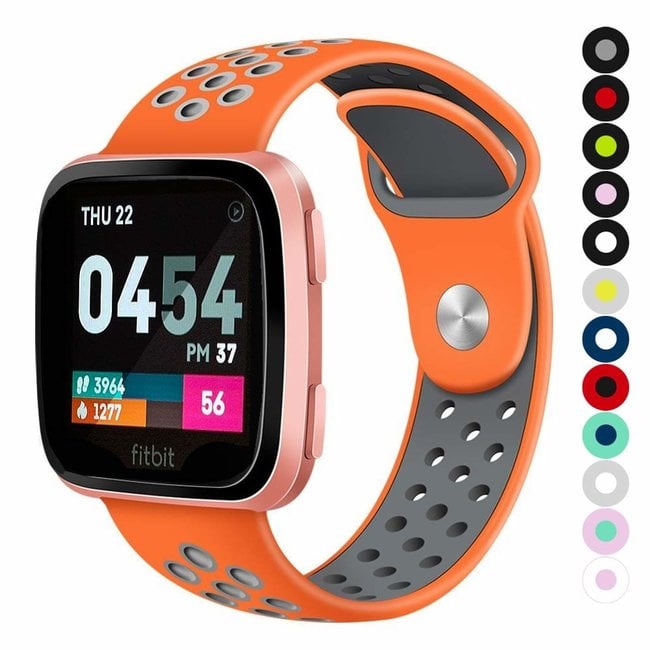 Marque 123watches Fitbit Versa doppelt sport bracelet - orange grau