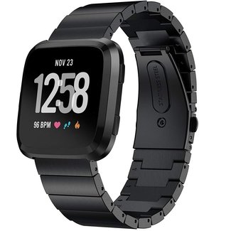 Marque 123watches Fitbit Versa bracelet de lien en acier - noir