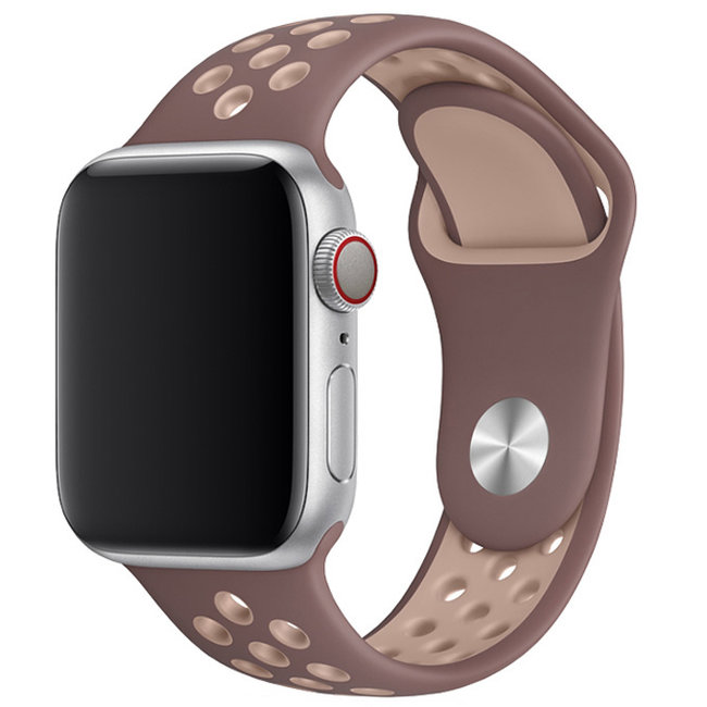 Apple Watch double sport bracelet - fumé mauve beige
