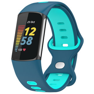 Marque 123watches Fitbit Charge 5 doppelt sport bracelet - bleu vert