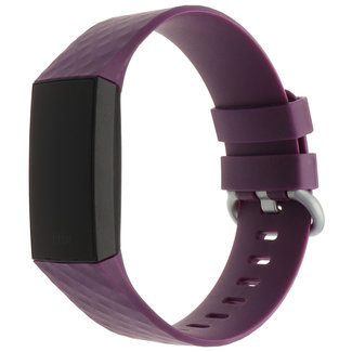 Marque 123watches Fitbit Charge 3 & 4 bracelet de gaufres sport - violet foncé
