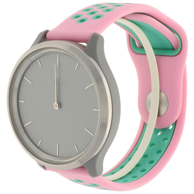 Garmin Vivoactive / Vivomove double bracelet en silicone - rosa blaugrün