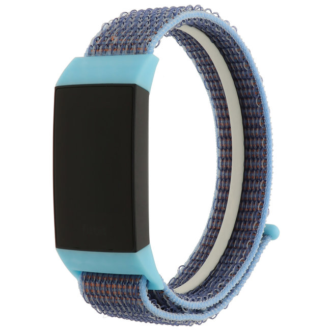 Fitbit Charge 3 & 4 nylon sport bracelet - azuré