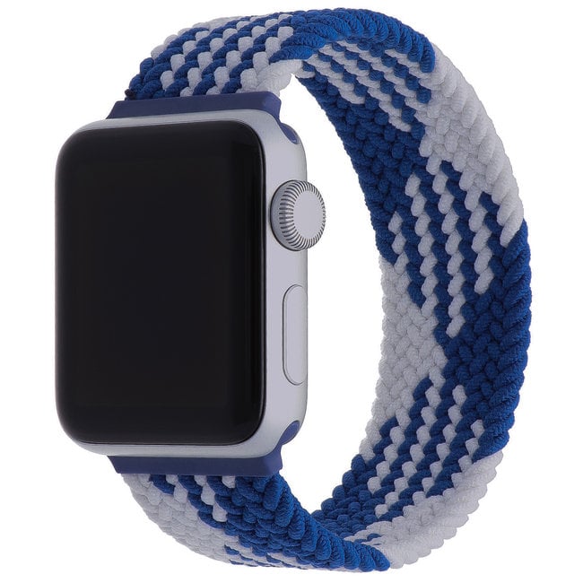 Apple Watch solo tressé bracelet - bleu blanc