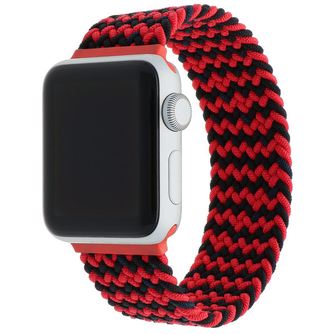Marque 123watches Apple Watch solo tressé bracelet - mélange rouge noir