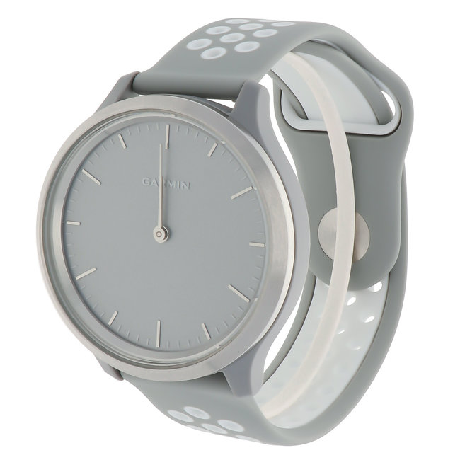 Marque 123watches Garmin Vivoactive / Vivomove double bracelet en silicone - gris blanc