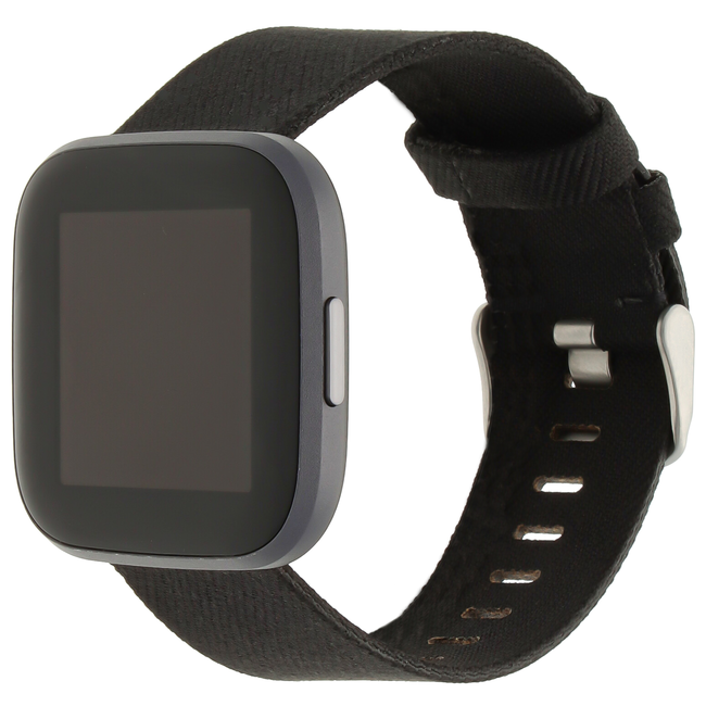 Marque 123watches Fitbit Versa nylon gesp bracelet - noir