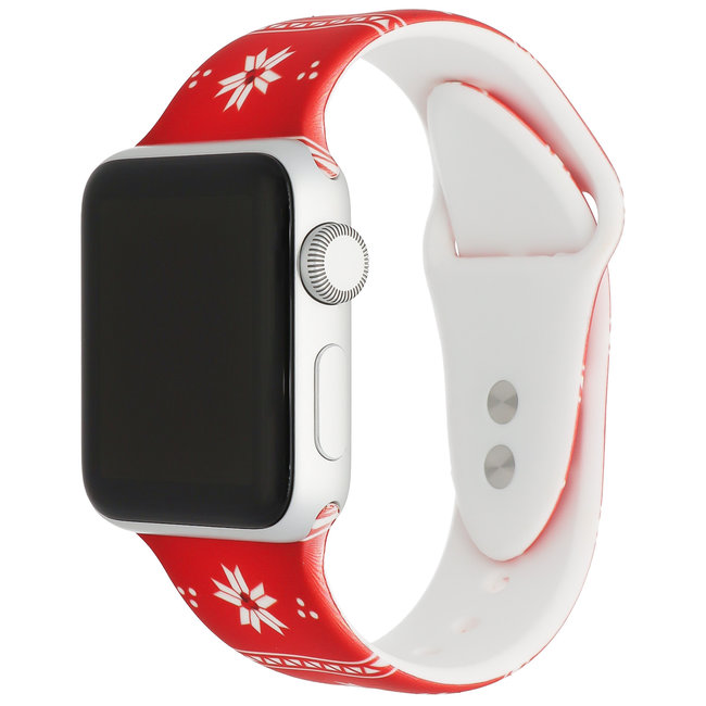Bracelet de sport imprimé Apple Watch - poinsettia rouge