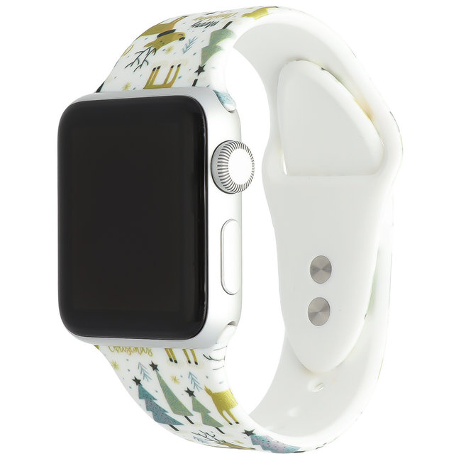Bracelet de sport imprimé Apple Watch - arbre de noël blanc