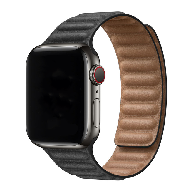 Bracelet solo en PU cuir pour Apple Watch - noir