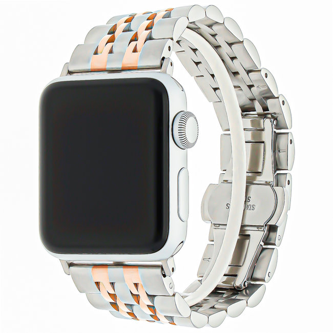 Apple Watch lien en acier inoxydable bracelet - argent or rose