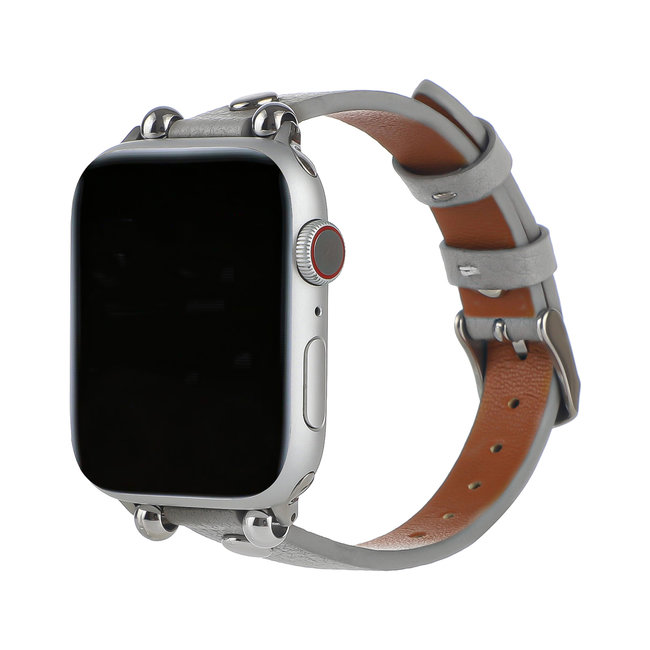 Apple Watch bracelet fin en cuir - gris