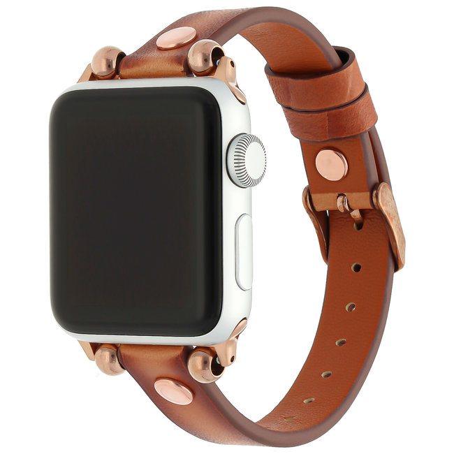 Apple Watch bracelet fin en cuir - marron