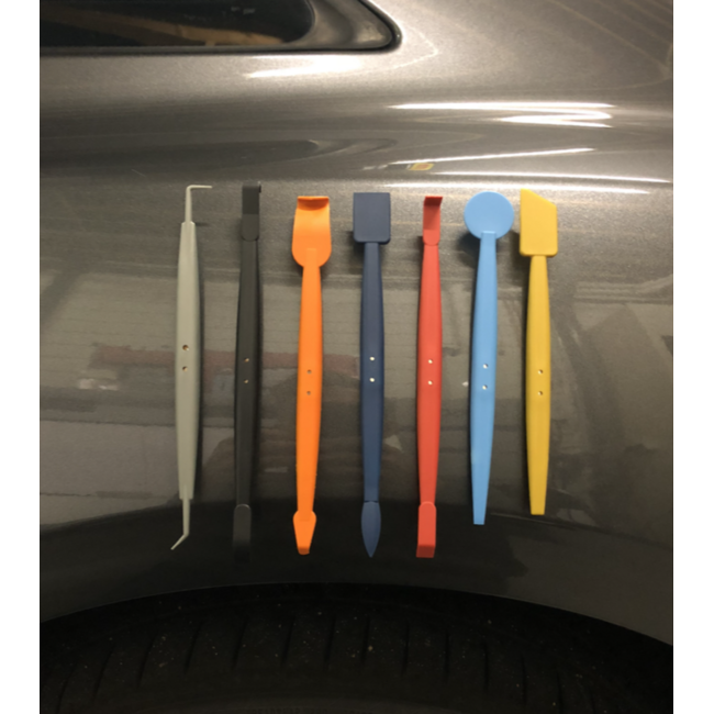 7 stuks folie precisie rakels set.