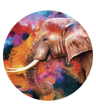 PREMIUMVINYLS Modern olieverfschilderij olifant