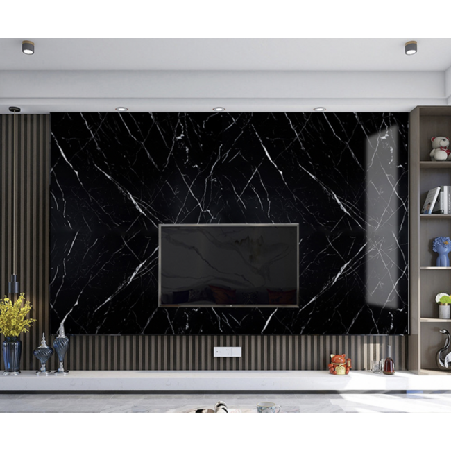 Zwarte Marmerlook plakfolie
